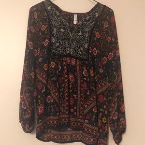 Long sleeve floral shirt